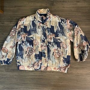 Vintage Womens Size XLarge Silk Jacket Bomber Windbreaker Jacket Stunt Sports